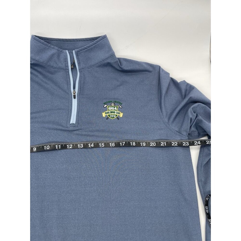 Peter Millar Quarter Zip Sweatshirt Mens L‎ Blue Crown Golf Pullover WGA Casual - Picture 5 of 5